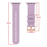 Bracelet de montre en silicone uni couleur or rose avec boucle, compatible avec Apple Watch 42 mm / 41 mm / 40 mm / 38 mm