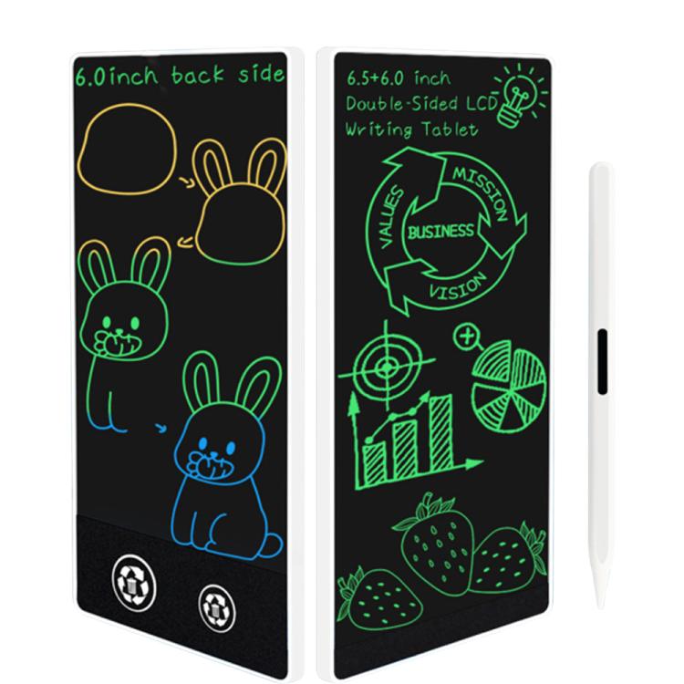 Tablette d'écriture LCD simple plein écran, 6,5+6,0 pouces Écriture blanche/verte, 6,5+6,0 pouces Écriture blanche/couleur, 6,5 pouces Écriture fine noire/verte, 6,5 pouces Écriture noire/verte, 6,5+6,0 pouces Écriture fine noire/verte