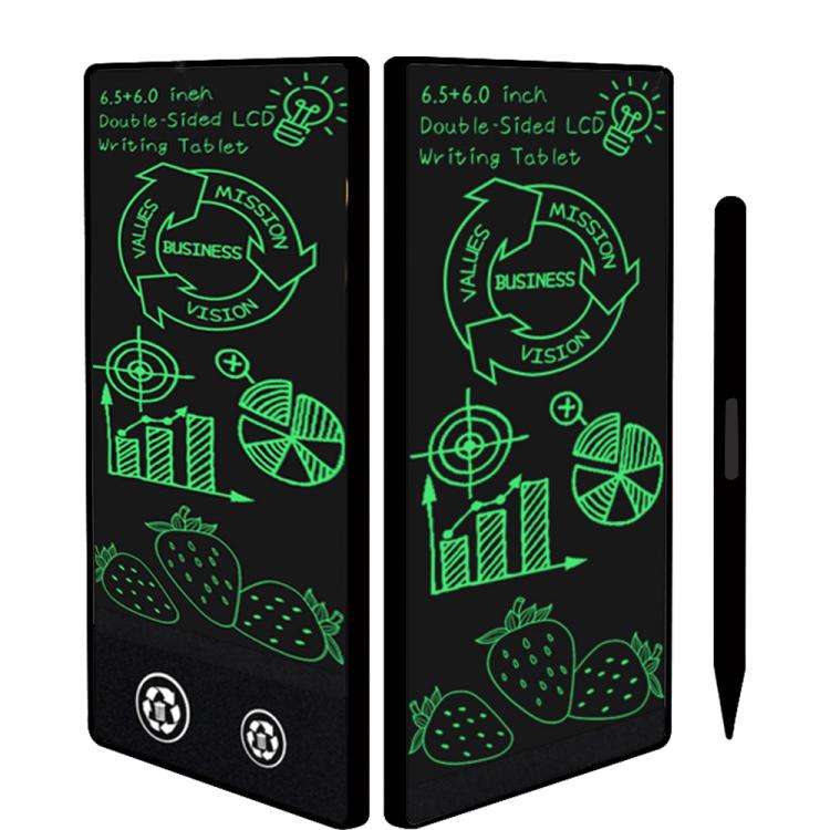 Tablette d'écriture LCD simple plein écran, 6,5+6,0 pouces Écriture blanche/verte, 6,5+6,0 pouces Écriture blanche/couleur, 6,5 pouces Écriture fine noire/verte, 6,5 pouces Écriture noire/verte, 6,5+6,0 pouces Écriture fine noire/verte