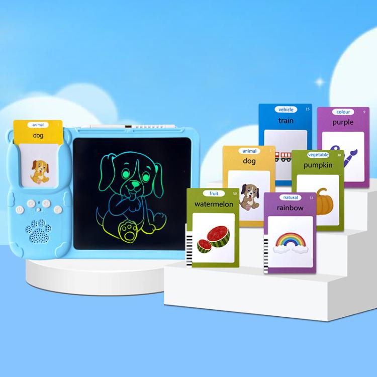 Tablette de dessin éducative pour enfants de 8,5 pouces avec cartes et livres audio en anglais, Bleu / 112 cartes, Rose / 112 cartes, Bleu / 255 cartes, Rose / 255 cartes