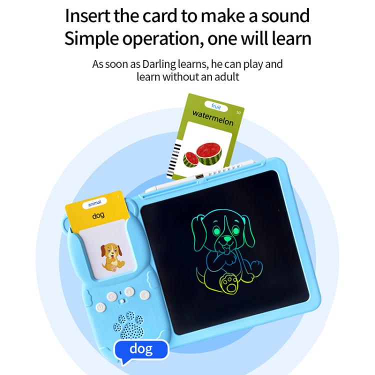 8.5 inch Children Early Education Drawing Board Card English Audiobooks, Blue / 112 Cards, Pink / 112 Cards, Blue / 255 Cards, Pink / 255 Cards