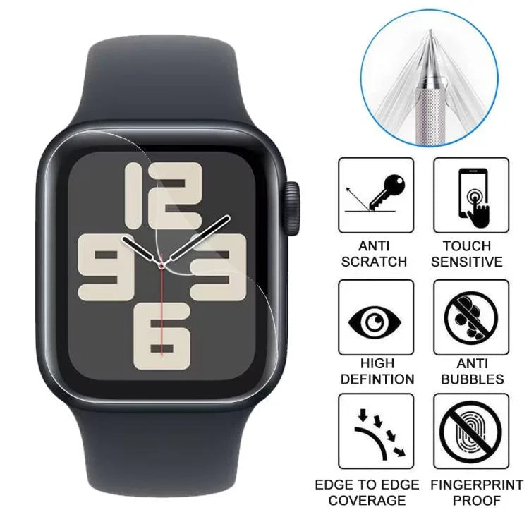 5pcs Film Hydrogel Souple xDfind Protection Complète Avant, Pour Apple Watch Series 6&SE&5&4 44mm, Pour Apple Watch Series 6&SE&5&4 40mm, Pour Apple Watch Series 11 / 10 46mm, Pour Apple Watch Ultra 3 / 2 / 1 49mm, Pour Apple Watch Series 9 / 8 / 7 45mm