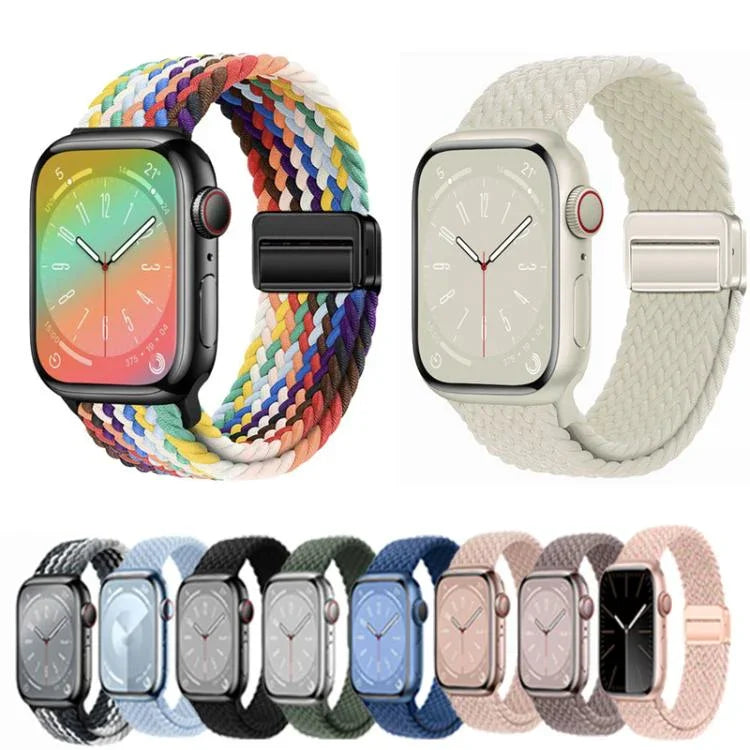 Bracelet de montre tissé à boucle magnétique xDfind, compatible avec Apple Watch 46 mm / 49 mm / 45 mm / 44 mm et Apple Watch 42 mm / 41 mm / 40 mm / 38 mm