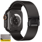 Bracelet de montre xDfind en acier inoxydable Think Mesh à boucle parapluie, compatible avec Apple Watch 46 mm / 49 mm / 45 mm / 44 mm.