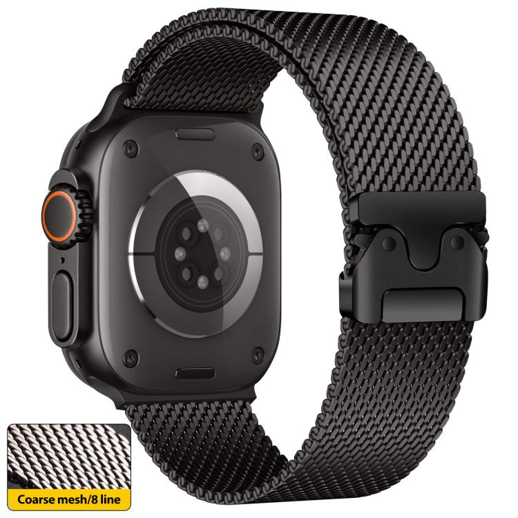 Bracelet de montre xDfind en acier inoxydable Think Mesh à boucle parapluie, compatible avec Apple Watch 46 mm / 49 mm / 45 mm / 44 mm.