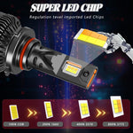 2pcs/Pack 60W 8000LM 6000K Three Color Remote Control Car LED Headlight Bulb, 9005, 9006, H1, H4, H7, H11