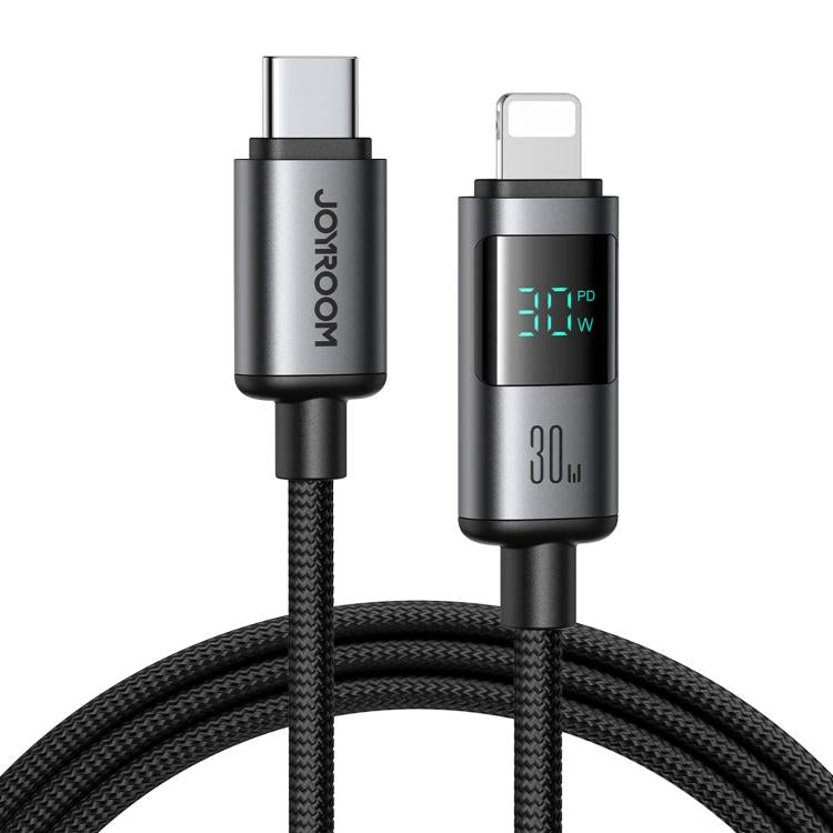 JOYROOM S-A16 Pro Série Prism 30W Câble de Données à Affichage Numérique Type-C vers 8 Broches Charge Rapide, Longueur : 1.2m, Type-C vers 8 Broches