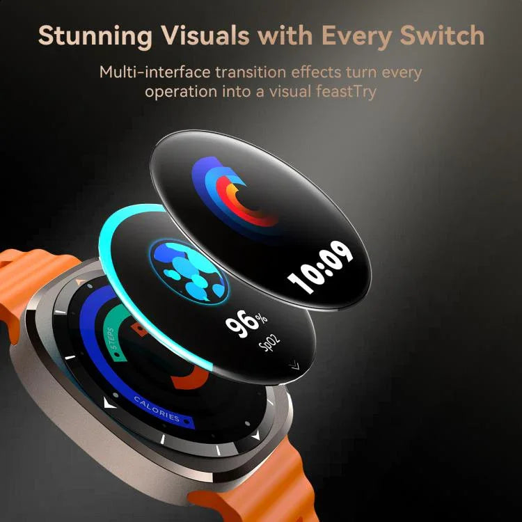 Montre connectée JOYROOM Venture Series JR-FV2, compatible avec les appels Bluetooth, le suivi du sommeil, de l'oxygène sanguin, de la fréquence cardiaque et de la pression artérielle