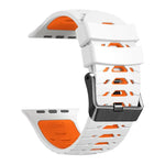 Bracelet de montre trapézoïdal bicolore en silicone, pour Apple Watch 46 mm / 49 mm / 45 mm / 44 mm