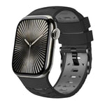 Bracelet de montre trapézoïdal bicolore en silicone, pour Apple Watch 46 mm / 49 mm / 45 mm / 44 mm