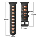 Bracelet de montre trapézoïdal bicolore en silicone, pour Apple Watch 46 mm / 49 mm / 45 mm / 44 mm