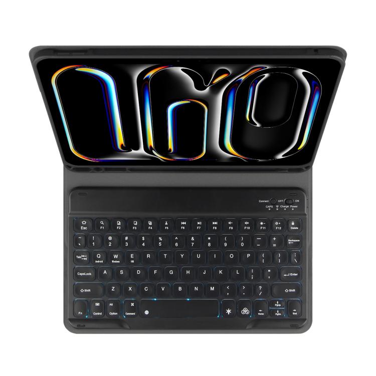 Colorful Backlight Bluetooth Keyboard Leather Tablet Case, For iPad Air 11 2024 / Air 11 2025, For iPad Air 5 / Air 4 10.9