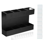 Range de couverts en paille à quatre compartiments, support de rangement en métal, organisateur de cuisine sans feuille magnétique souple, sans feuille magnétique souple