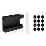 Support de rangement métallique pour couverts de paille à quatre grilles avec 12 feuilles magnétiques souples, organisateur de cuisine