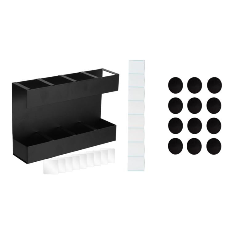 Support de rangement métallique pour couverts de paille à quatre grilles avec 12 feuilles magnétiques souples, organisateur de cuisine
