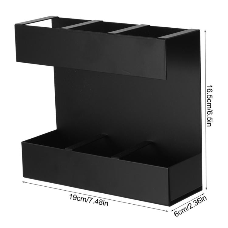 Support de rangement en métal pour couverts en paille à trois grilles, organisateur de cuisine, sans feuille magnétique souple, avec 9 feuilles magnétiques souples
