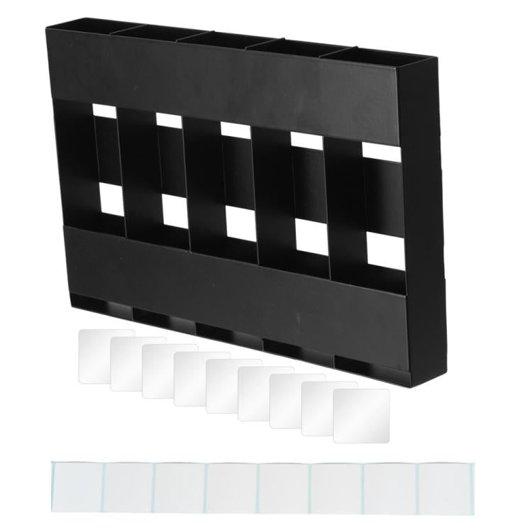 Organisateur de cuisine pour couverts en paille à cinq compartiments en métal, sans feuille magnétique souple, avec 12 feuilles magnétiques souples