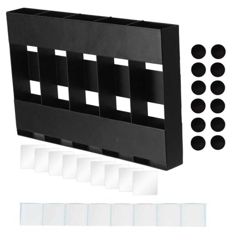 Organisateur de cuisine pour couverts en paille à cinq compartiments en métal, sans feuille magnétique souple, avec 12 feuilles magnétiques souples