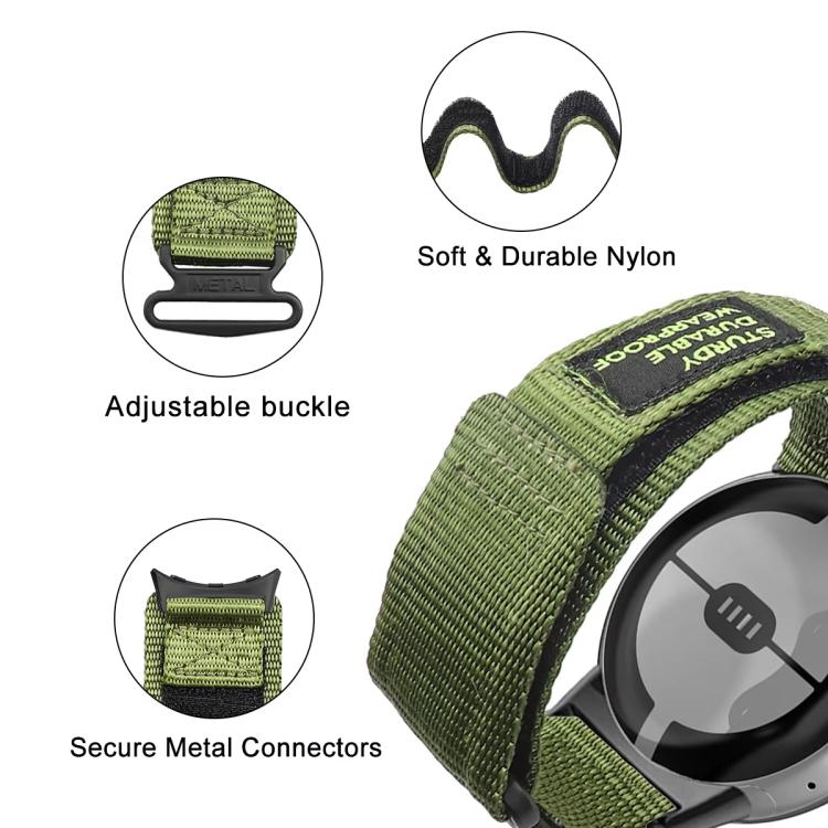 Bracelet de montre xDfind à fermeture rapide en nylon auto-agrippante, pour Google Pixel Watch 4 / 3 45mm, pour Google Pixel Watch 4 / 3 / 2 / 1 41mm