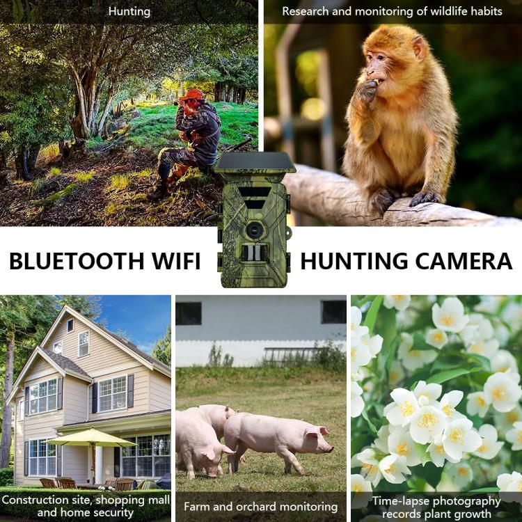 Caméra de chasse PR903G version UE 5K HD Vision nocturne infrarouge avec panneau solaire, PR903G version US