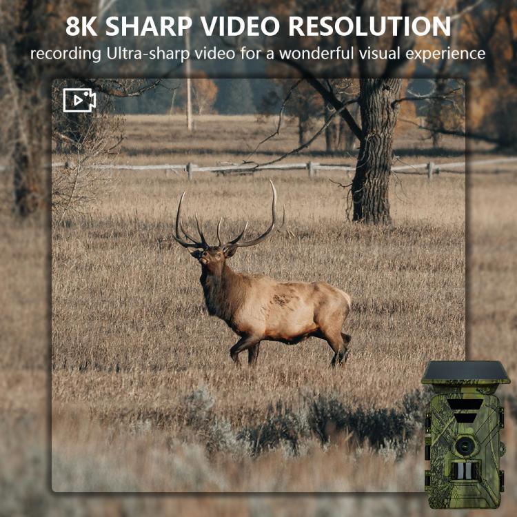 Caméra de chasse PR903G version UE 5K HD Vision nocturne infrarouge avec panneau solaire, PR903G version US