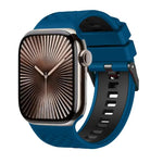 Bracelet de montre en silicone bicolore à texture diamant, pour Apple Watch 46 mm / 49 mm / 45 mm / 44 mm
