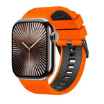 Bracelet de montre en silicone bicolore à texture diamant, pour Apple Watch 46 mm / 49 mm / 45 mm / 44 mm