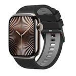 Bracelet de montre en silicone bicolore à texture diamant, pour Apple Watch 46 mm / 49 mm / 45 mm / 44 mm