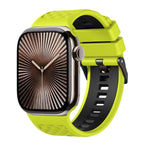 Bracelet de montre en silicone bicolore à texture diamant, pour Apple Watch 46 mm / 49 mm / 45 mm / 44 mm