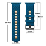 Bracelet de montre en silicone bicolore à texture diamant, pour Apple Watch 46 mm / 49 mm / 45 mm / 44 mm