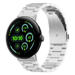 Bracelet de montre en métal à trois billes avec système de fixation rapide xDfind, compatible avec Google Pixel Watch 4/3 (45 mm) et Google Pixel Watch 4/3/2/1 (41 mm).
