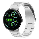 Bracelet de montre en métal à trois billes avec système de fixation rapide xDfind, compatible avec Google Pixel Watch 4/3 (45 mm) et Google Pixel Watch 4/3/2/1 (41 mm).