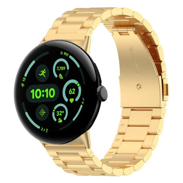 Bracelet de montre en métal à trois billes avec système de fixation rapide xDfind, compatible avec Google Pixel Watch 4/3 (45 mm) et Google Pixel Watch 4/3/2/1 (41 mm).