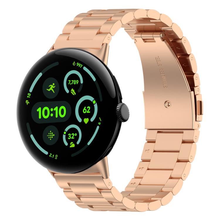 Bracelet de montre en métal à trois billes avec système de fixation rapide xDfind, compatible avec Google Pixel Watch 4/3 (45 mm) et Google Pixel Watch 4/3/2/1 (41 mm).