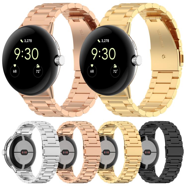 Bracelet de montre en métal à trois billes avec système de fixation rapide xDfind, compatible avec Google Pixel Watch 4/3 (45 mm) et Google Pixel Watch 4/3/2/1 (41 mm).