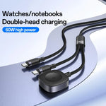 Câble de charge 2 en 1 Yesido CA136C 60 W USB-C / Type-C vers Type-C et iWatch, CA136C