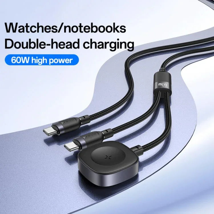 Câble de charge 2 en 1 Yesido CA136C 60 W USB-C / Type-C vers Type-C et iWatch, CA136C