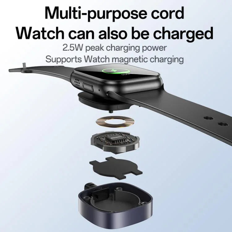 Câble de charge 2 en 1 Yesido CA136C 60 W USB-C / Type-C vers Type-C et iWatch, CA136C