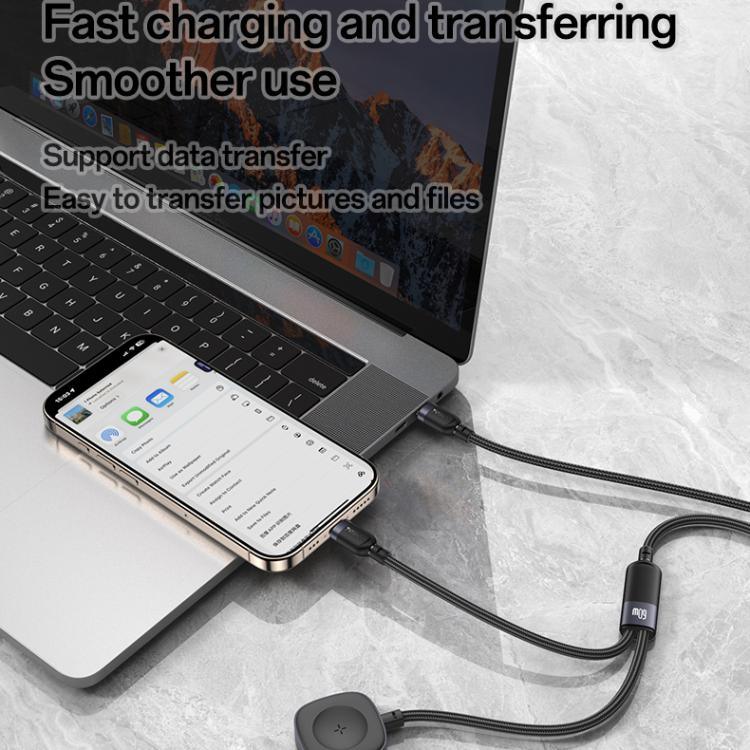 Câble de charge 2 en 1 Yesido CA136C 60 W USB-C / Type-C vers Type-C et iWatch, CA136C