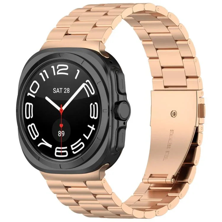 xDfind Bracelet de montre en métal à trois perles, pour Samsung Galaxy Watch Ultra 47mm, pour Samsung Galaxy Watch 7 / FE / 6 / 5 / 4, pour Samsung Galaxy Fit3