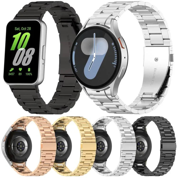xDfind Bracelet de montre en métal à trois perles, pour Samsung Galaxy Watch Ultra 47mm, pour Samsung Galaxy Watch 7 / FE / 6 / 5 / 4, pour Samsung Galaxy Fit3