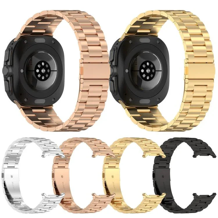 xDfind Bracelet de montre en métal à trois perles, pour Samsung Galaxy Watch Ultra 47mm, pour Samsung Galaxy Watch 7 / FE / 6 / 5 / 4, pour Samsung Galaxy Fit3