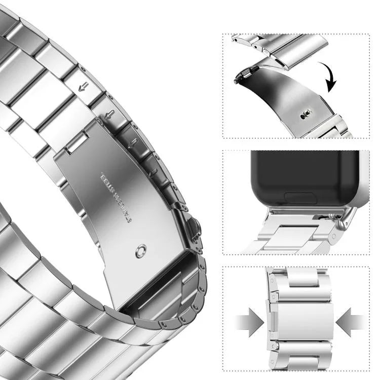 xDfind Bracelet de montre en métal à trois perles, pour Samsung Galaxy Watch Ultra 47mm, pour Samsung Galaxy Watch 7 / FE / 6 / 5 / 4, pour Samsung Galaxy Fit3