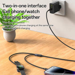 Câble de charge 2 en 1 Yesido CA136L 27 W USB-C/Type-C vers 8 broches et iWatch, CA136L