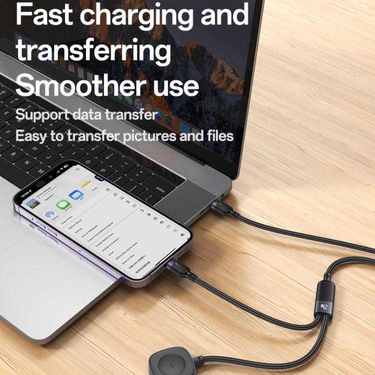 Câble de charge 2 en 1 Yesido CA136L 27 W USB-C/Type-C vers 8 broches et iWatch, CA136L