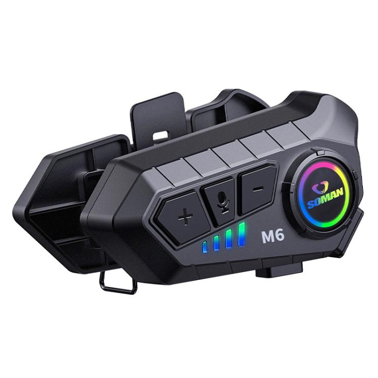 Casque Bluetooth pour moto SOMAN avec microphone stéréo, M6-Hard Mic, M6-Soft Mic