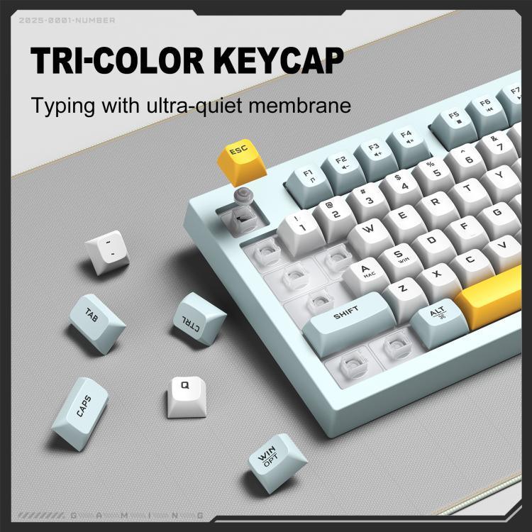 Clavier membrane silencieux ONIKUMA G80 Bluetooth 2.4G filaire argent
