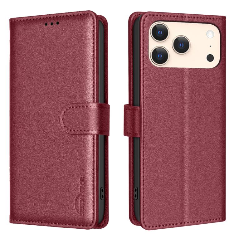 Étui de téléphone en cuir anti-vol RFID texture litchi, pour iPhone 17 Pro Max, pour iPhone 17 Pro, pour iPhone 17, pour iPhone Air