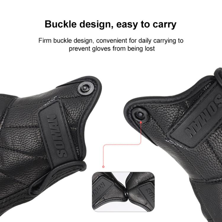 Gants de moto en peau de mouton SOMAN MG-24, gants rétro tout-terrain à écran tactile, M, L, XL, XXL