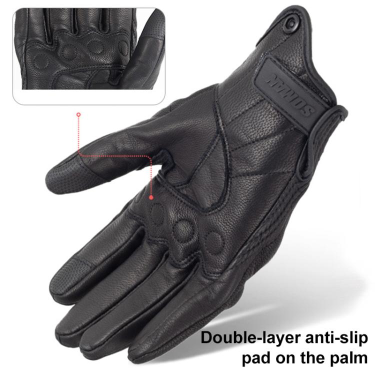 Gants de moto en peau de mouton SOMAN MG-24, gants rétro tout-terrain à écran tactile, M, L, XL, XXL